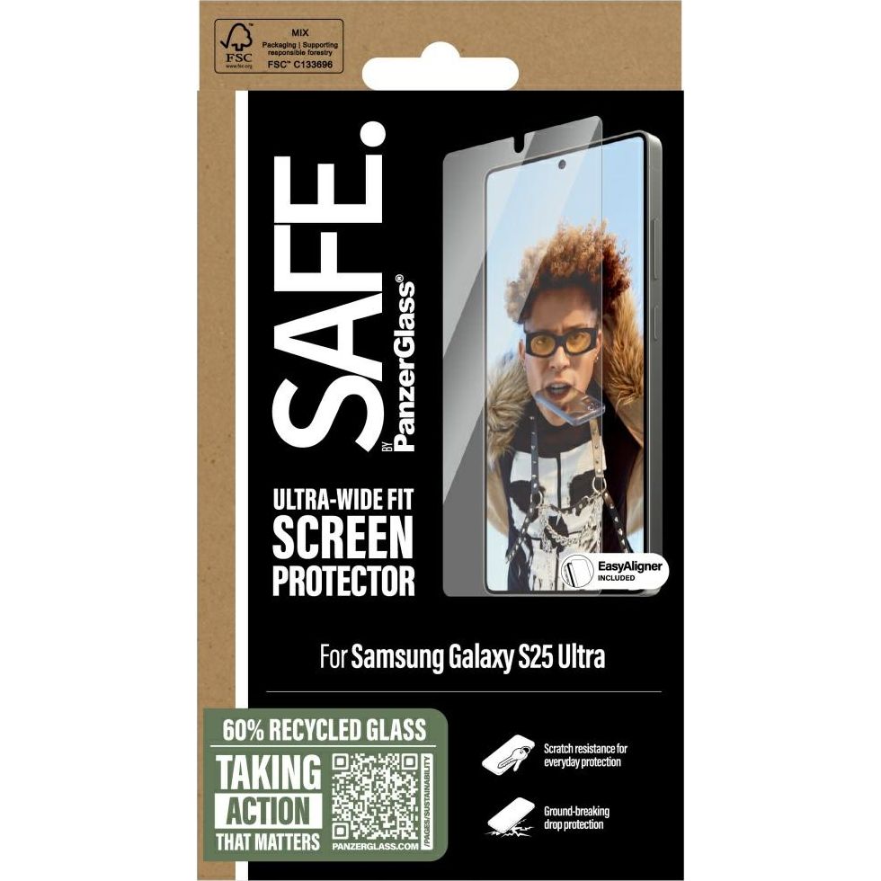 Szkło hartowane + aplikator Safe by PanzerGlass Ultra-Wide Fit + Easy Aligner do Samsung Galaxy S25 Ultra